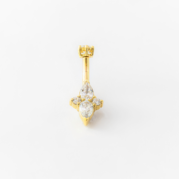 Piercing nombril en or et cristaux Swarovski - Belly Button
