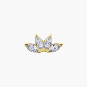 Piercing oreilles en or cristaux Swarovski - Jeanne