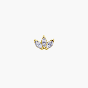 Piercing oreilles en or cristaux Swarovski - Lotus