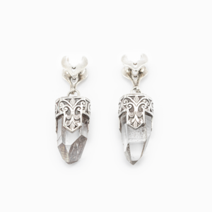 Poids d'oreilles en argent Naga - Crystal Quartz